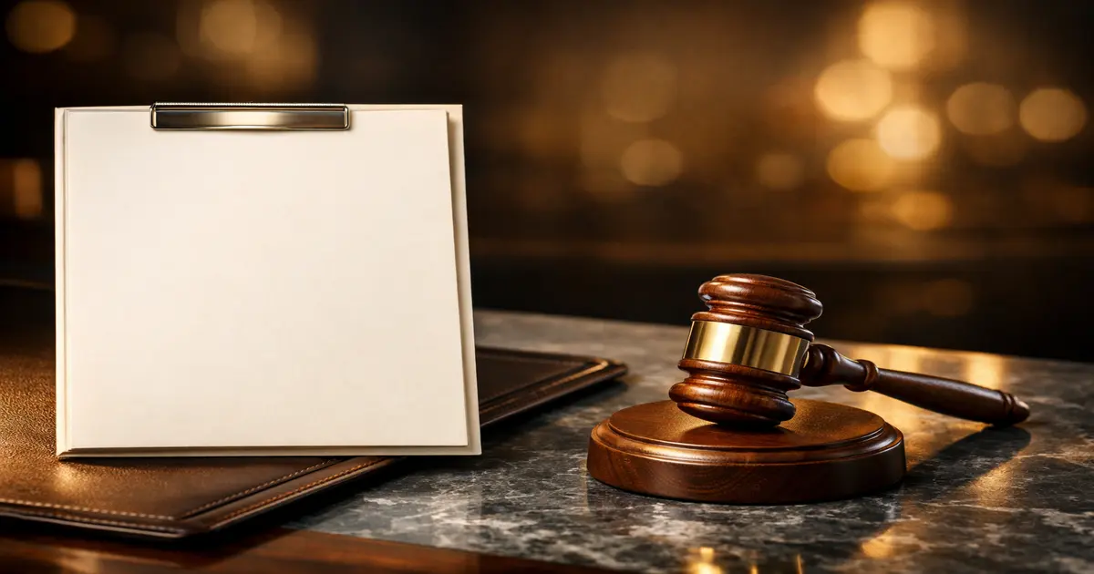 Arbitration-clause folder and gavel — arbitration path
